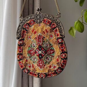 Vintage Christiana Beaded Bag w/ Mirror